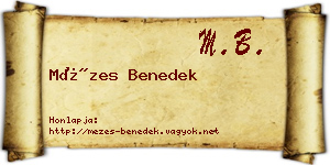 Mézes Benedek névjegykártya