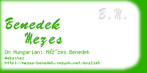 benedek mezes business card